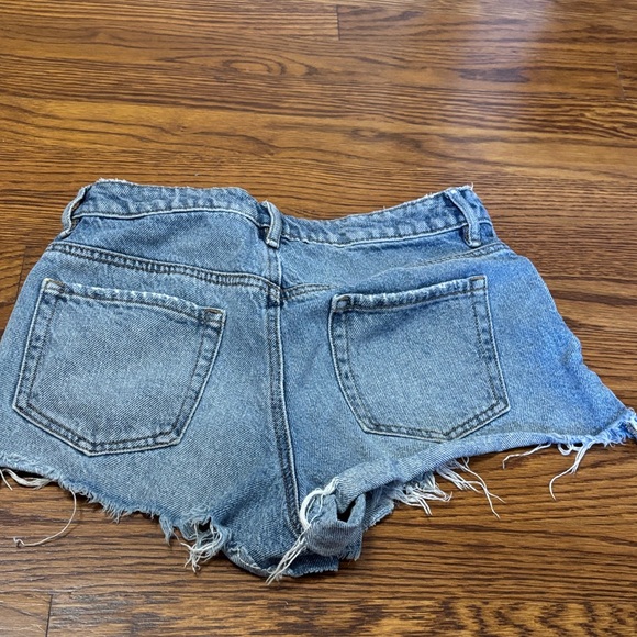 PacSun Blue Distressed Jean Shorts - Picture 3 of 3
